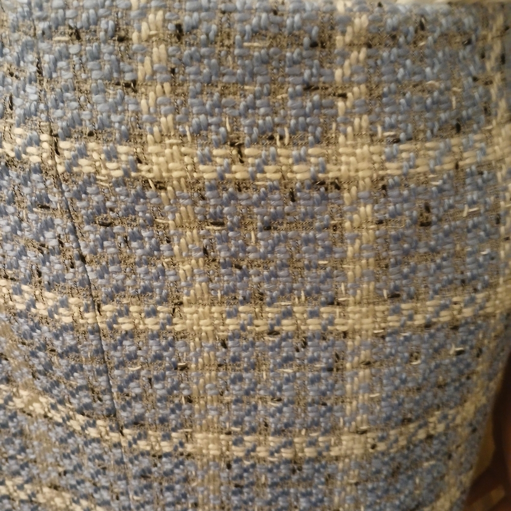 Requeriments  Midi Lenght Pencil Skirt Tweed Woven Sz 14 Light Blue White - Picture 12 of 12